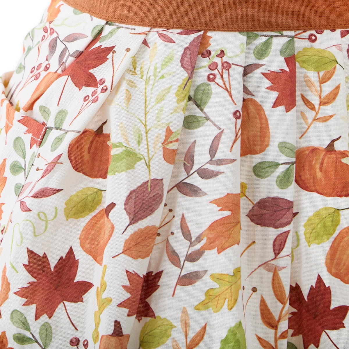 Tablier imprimé motif Feuilles & Citrouilles