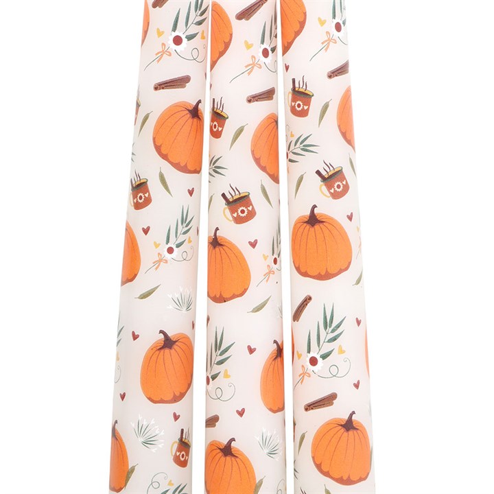 Lot 3 bougies chandelles "Pumpkin Kisses"