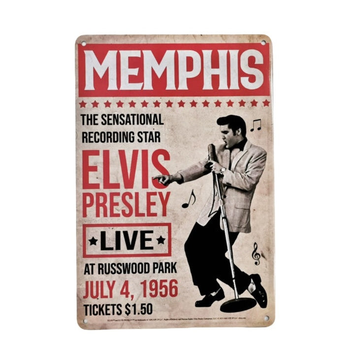 Plaque métal Elvis Affiche de Memphis