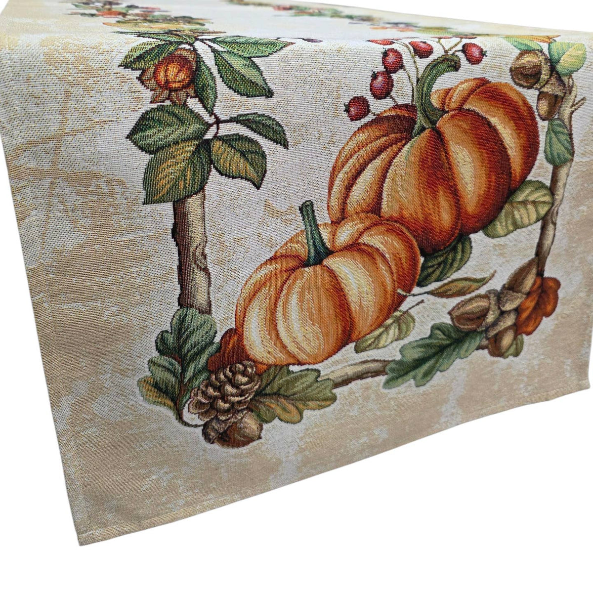Chemin de table Tissu Automne / Citrouilles