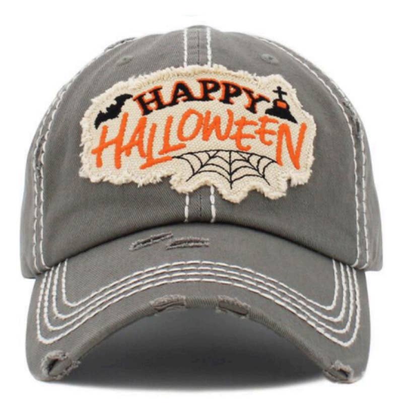 Casquette "Happy Halloween" grise