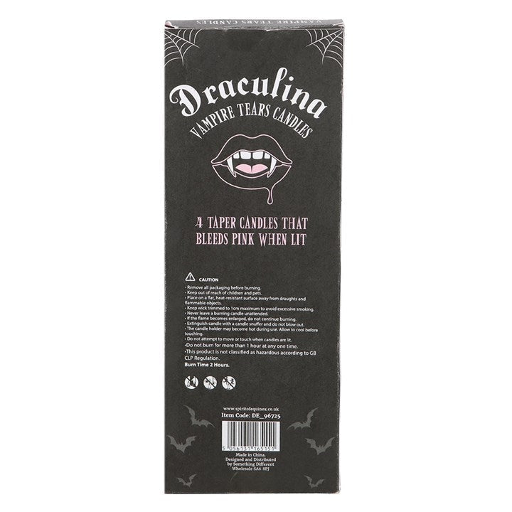 Lot 4 bougies chandelles noires "Draculina"