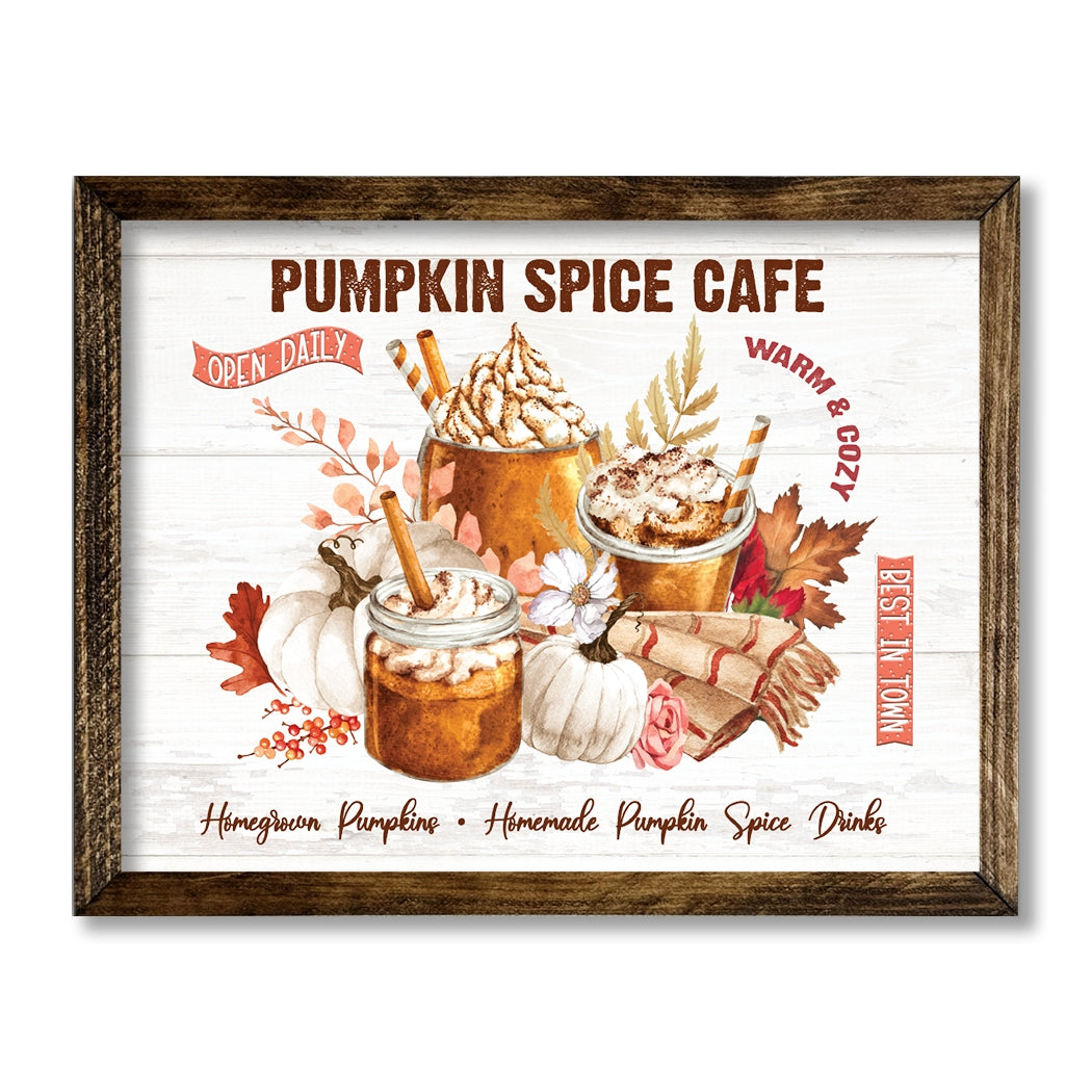 Cadre bois Pumpkin Spice Cafe