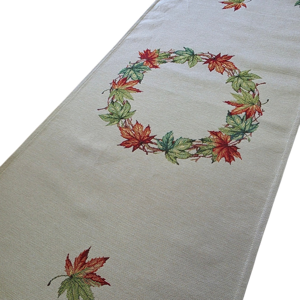 Chemin de table Tissu Automne / Couronne