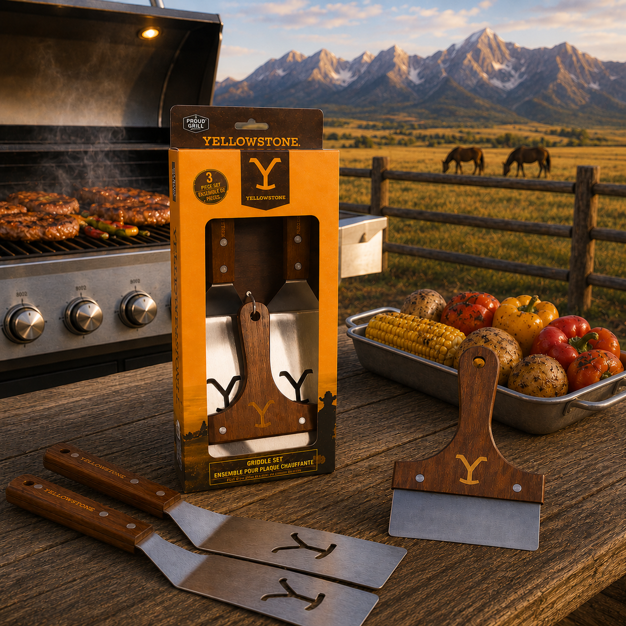 Set 3 Accessoires pour plancha Yellowstone