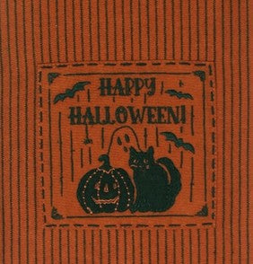 Tablier orange motif rayé / Happy Halloween