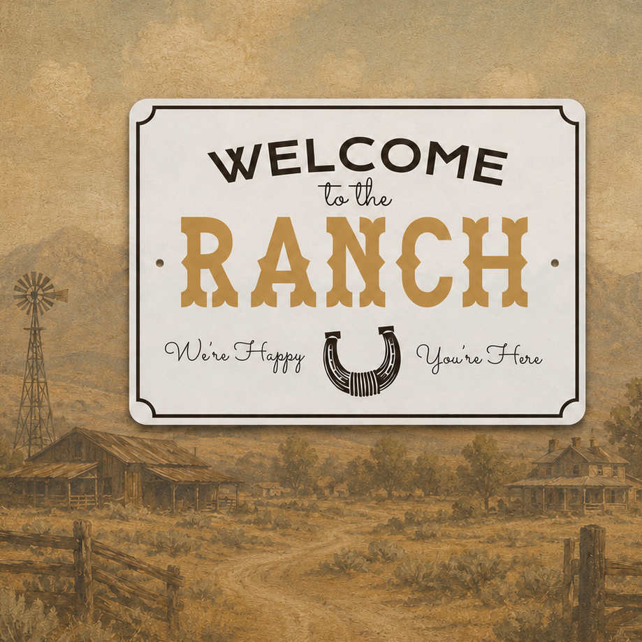 Plaque métallique Welcome to the Ranch