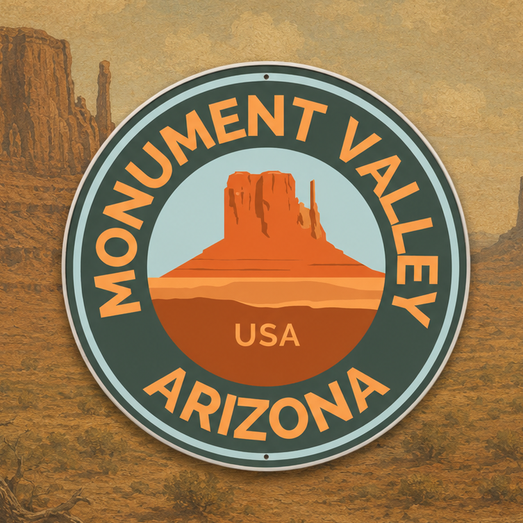 plaque métallique monument valley