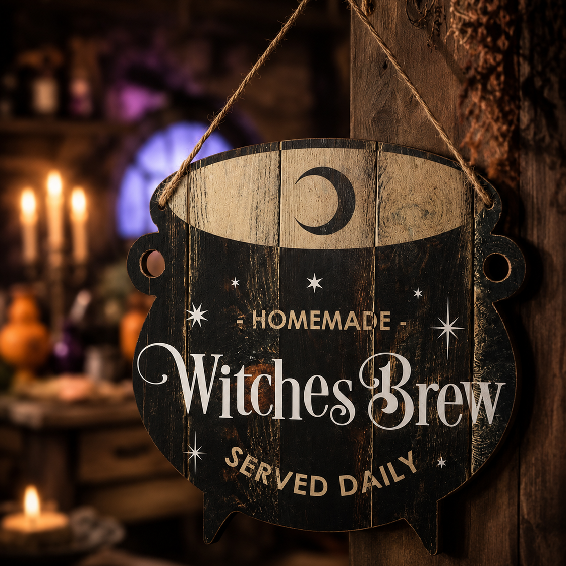 Panneau bois chaudron "Witches Brew"