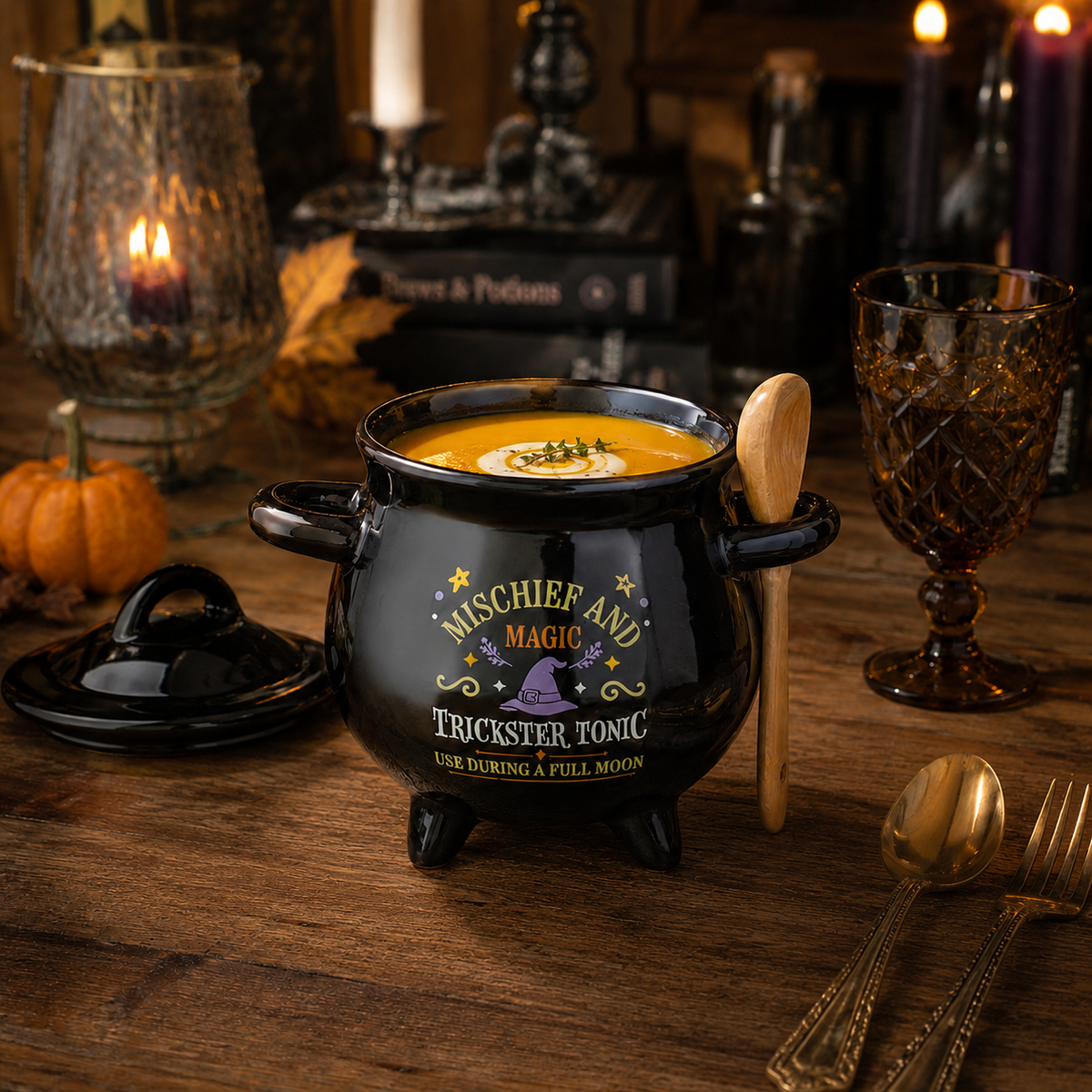 Bol à soupe Chaudron "Trickster Tonic" noir
