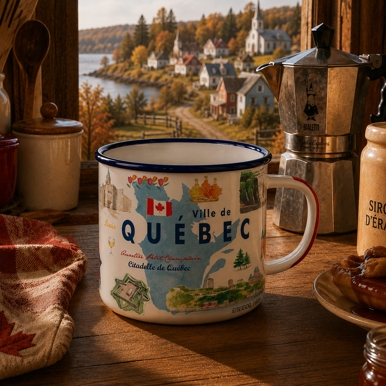 Mug acier émail Canada (Modèle au choix)