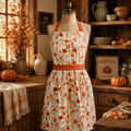 Tablier imprimé motif Feuilles & Citrouilles