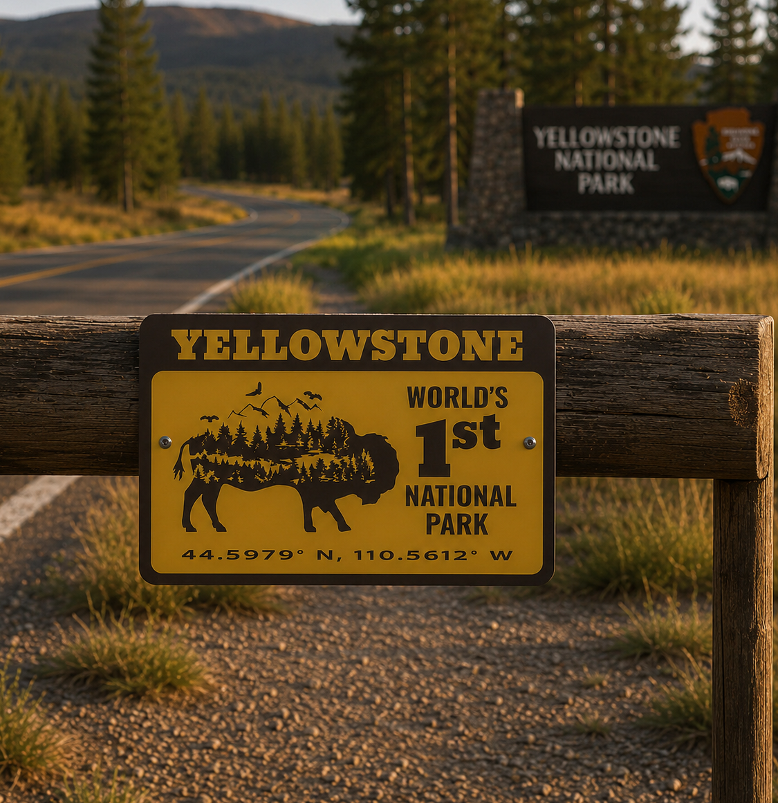 Plaque métallique Yellowstone bison