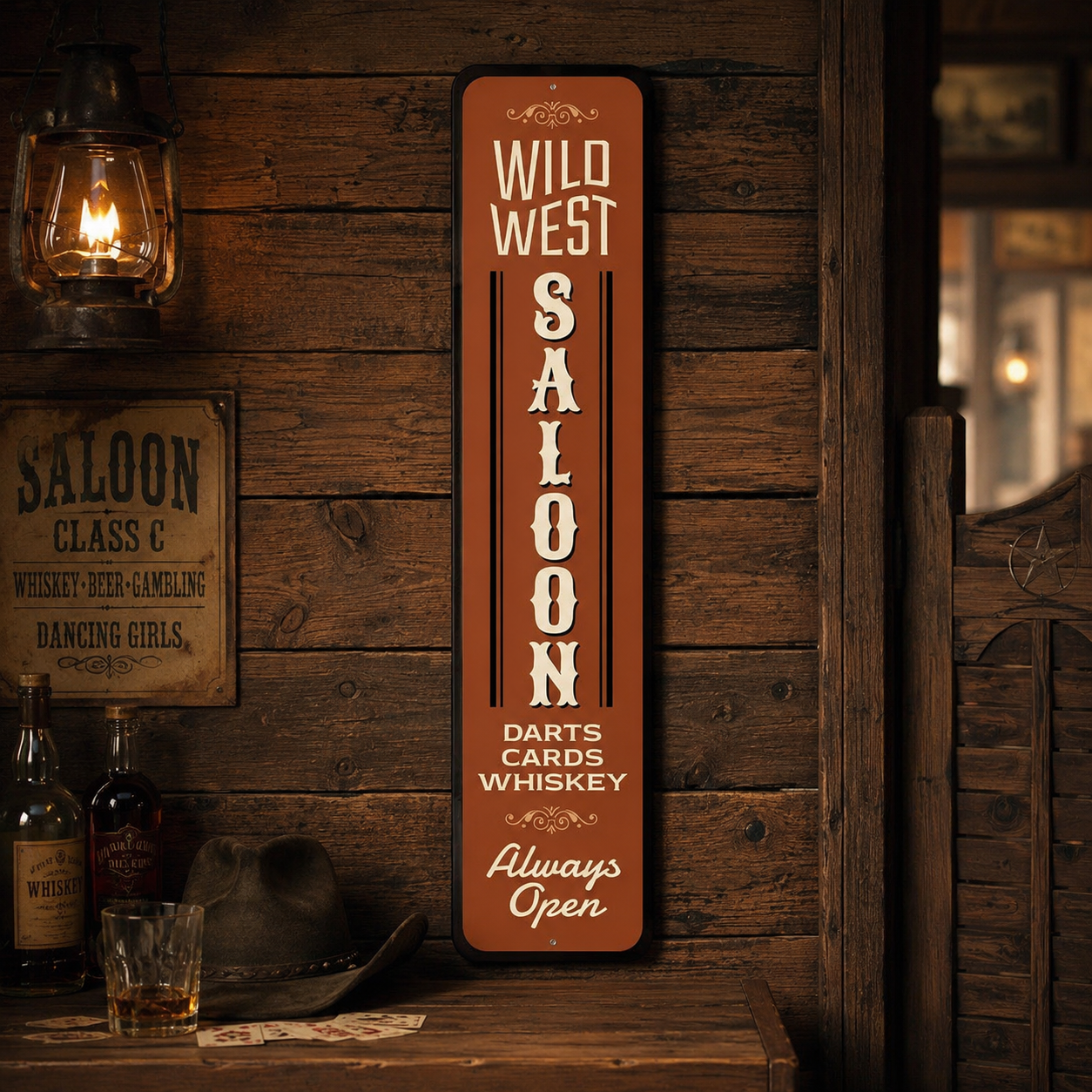 Plaque métallique Saloon wild west