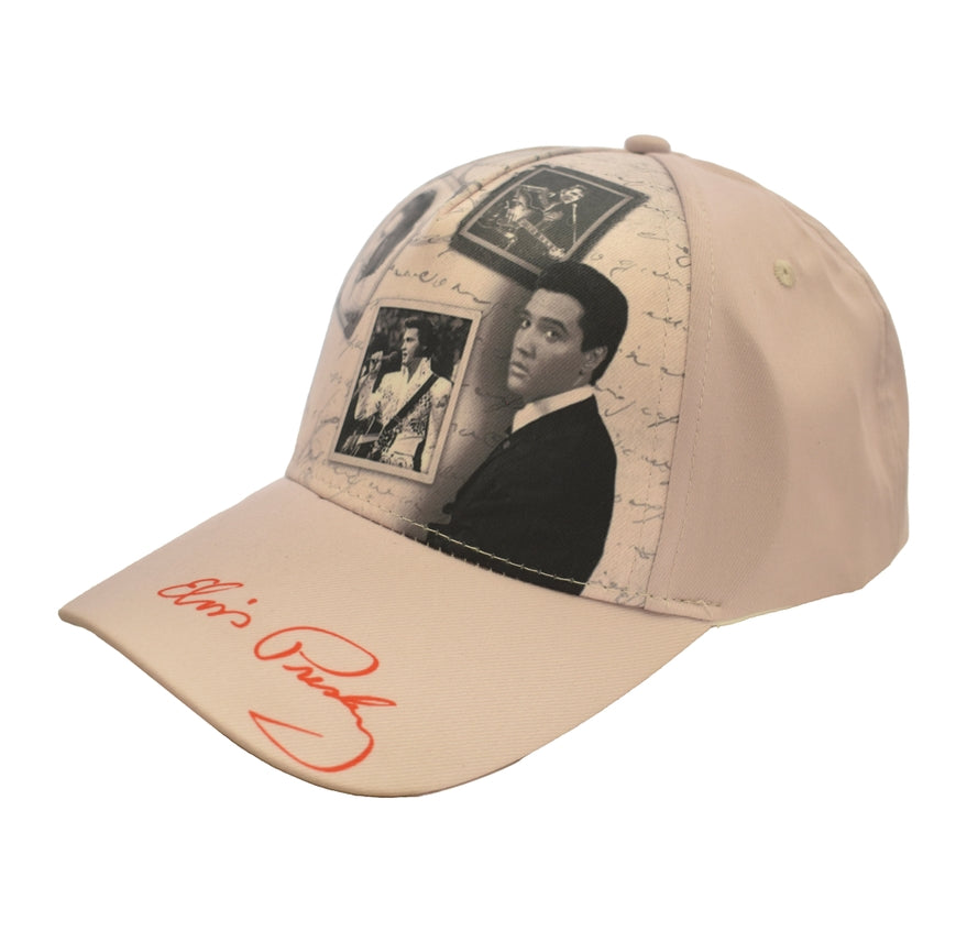 Casquette Elvis Presley blanc cassé/rose