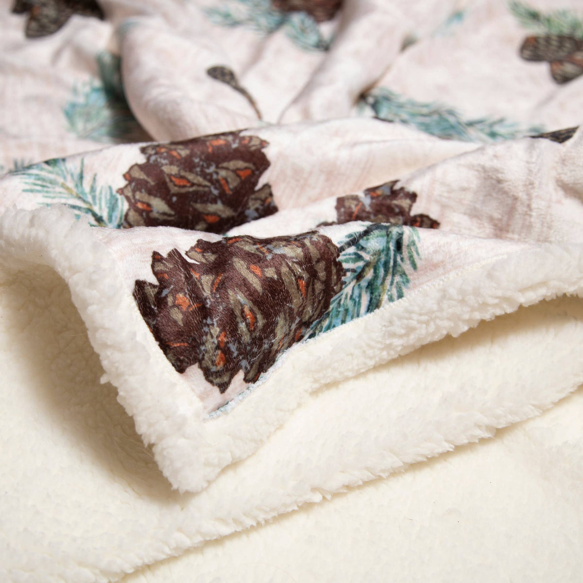 Plaid Sherpa Pines Cones