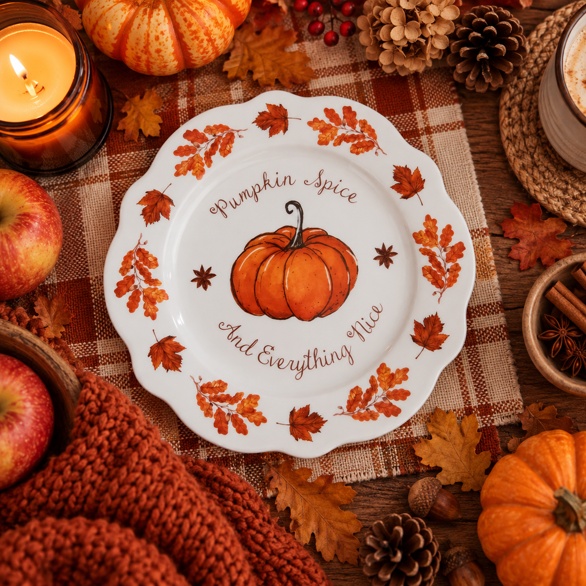 Assiette en porcelaine Pumpkin spice Caro from Woodland