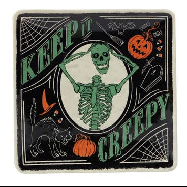 Assiette carrée Halloween "Keep it creepy"