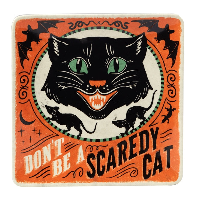 Assiette carrée Halloween "Scaredy Cat"