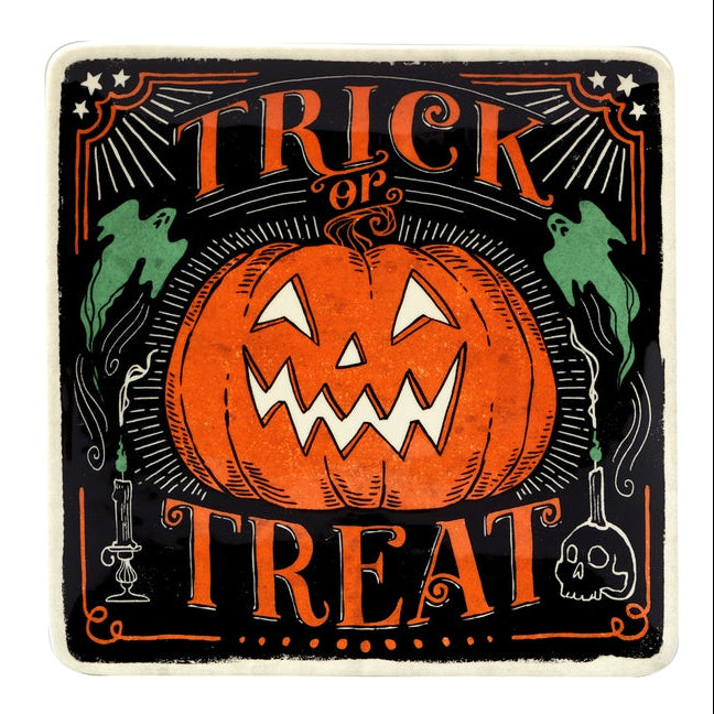 Assiette carrée Halloween "Trick or Treat"