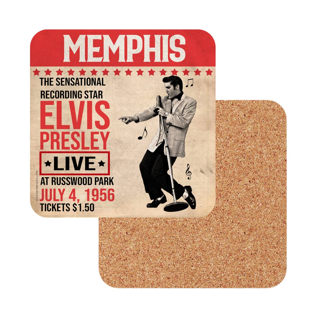 Sous-verre avec affiche Elvis Memphis