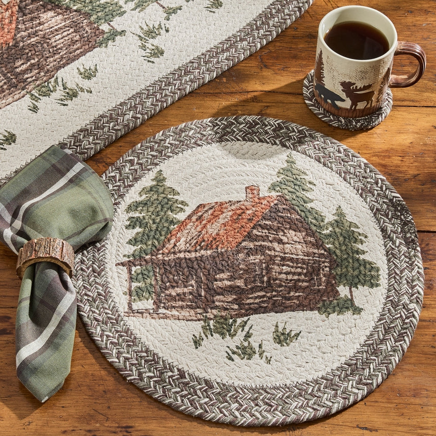 Set de table rond imprimé "Cabin"