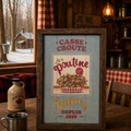 peinture sur bois "Casse croûte poutine"