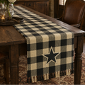 Chemin de table Western étoiles noires