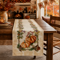 Chemin de table Tissu Automne / Citrouilles