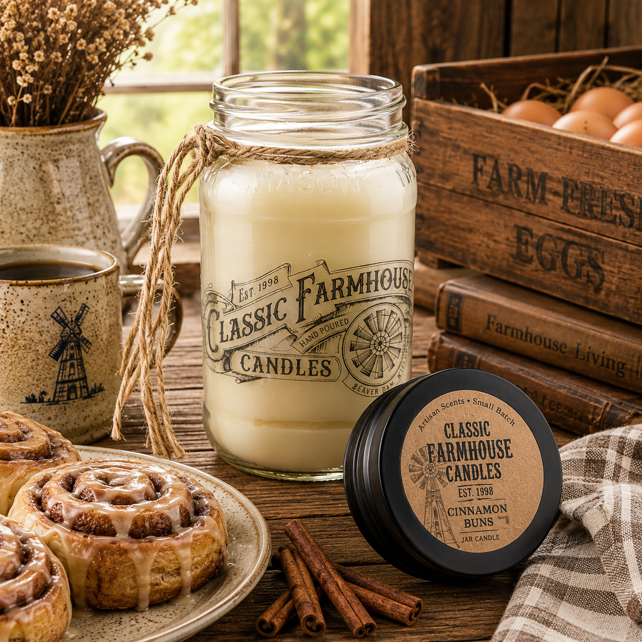 Bougie en pot "Mason" Cinnamon Buns