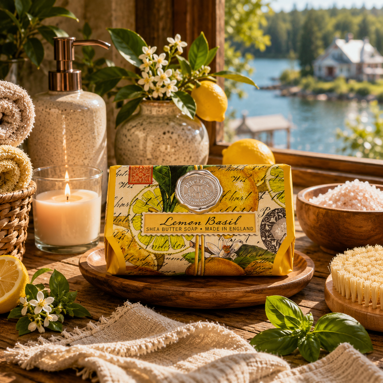 Savon en barre citron basilic