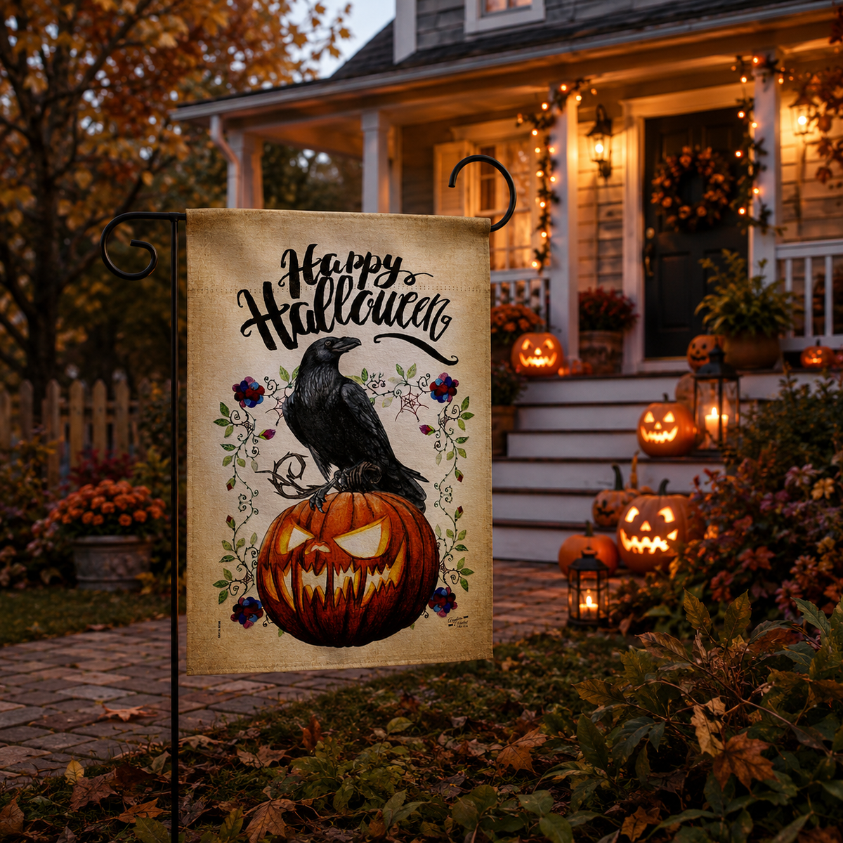 Drapeau "Crow & Pumpkin"