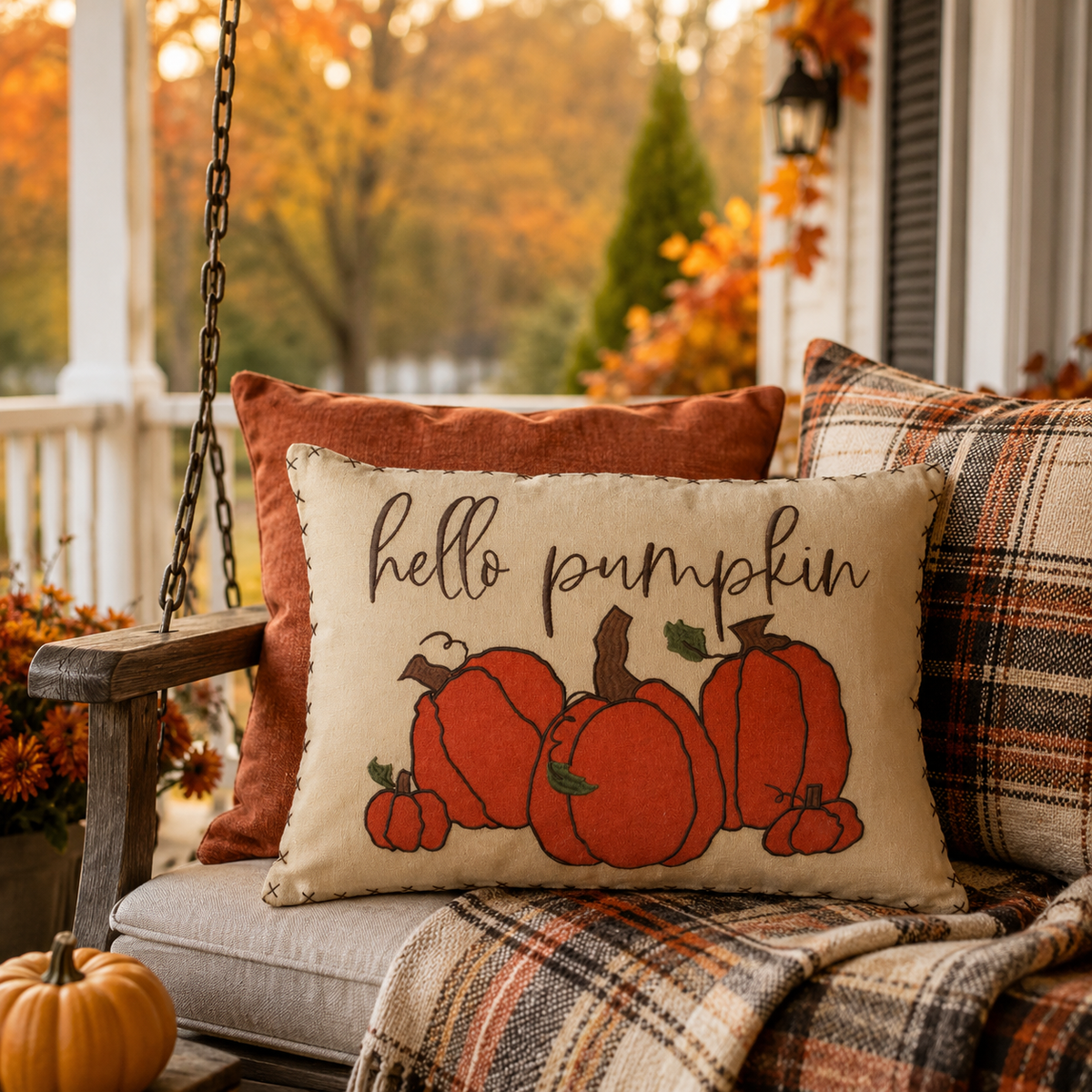 Coussin long beige / Hello Pumpkin