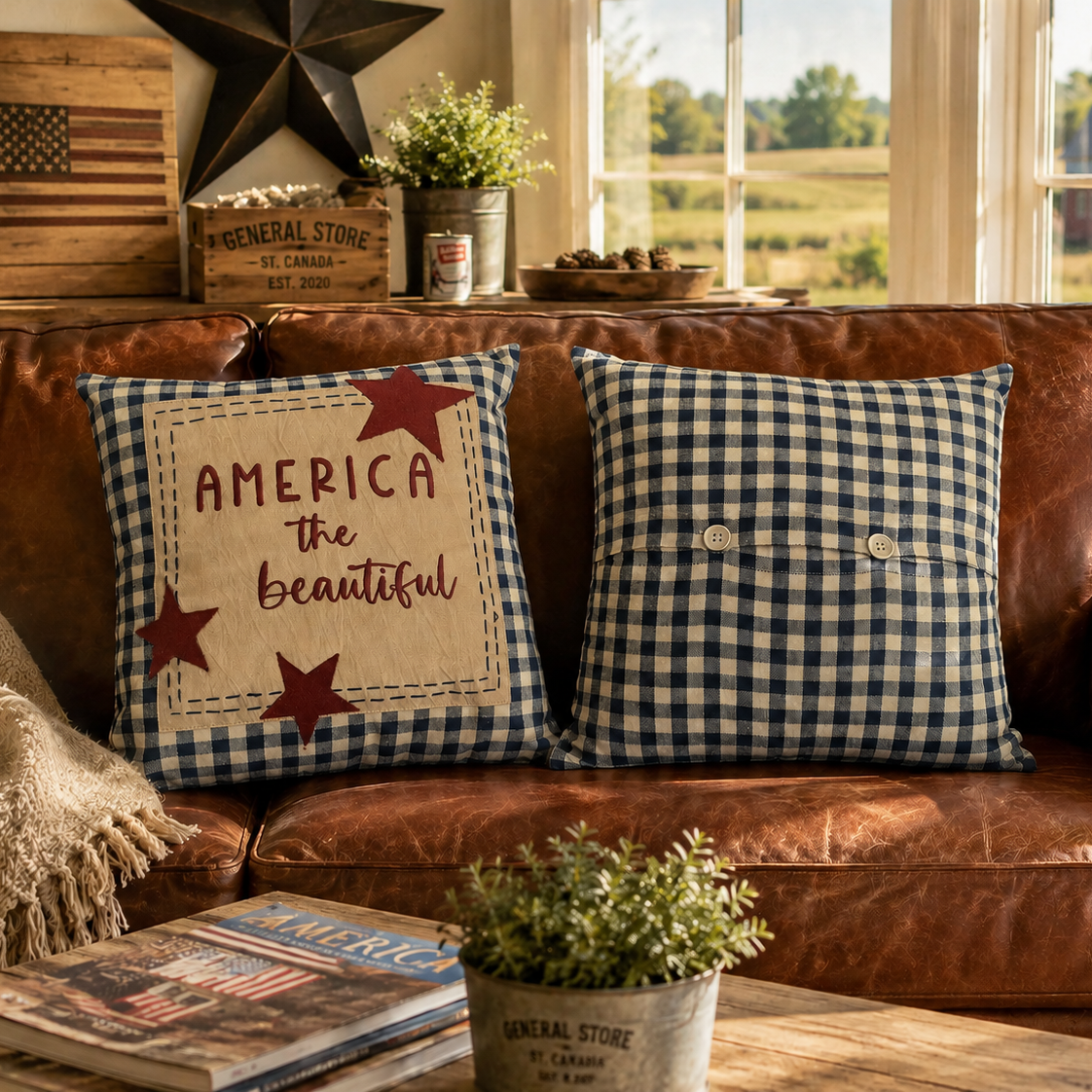 Coussin carré "America the Beautiful"