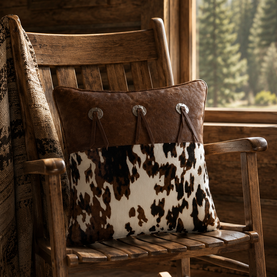Coussin carré en cuir de vachette Sweet Dreams
