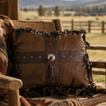 Coussin rectangle similicuir Concho Cross