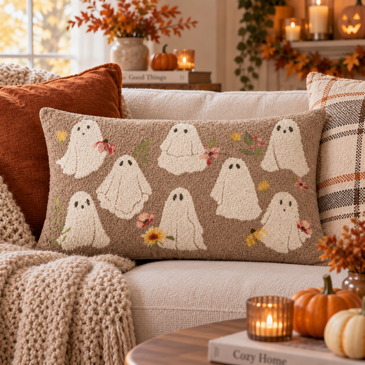 coussin bootanical en bouclettes