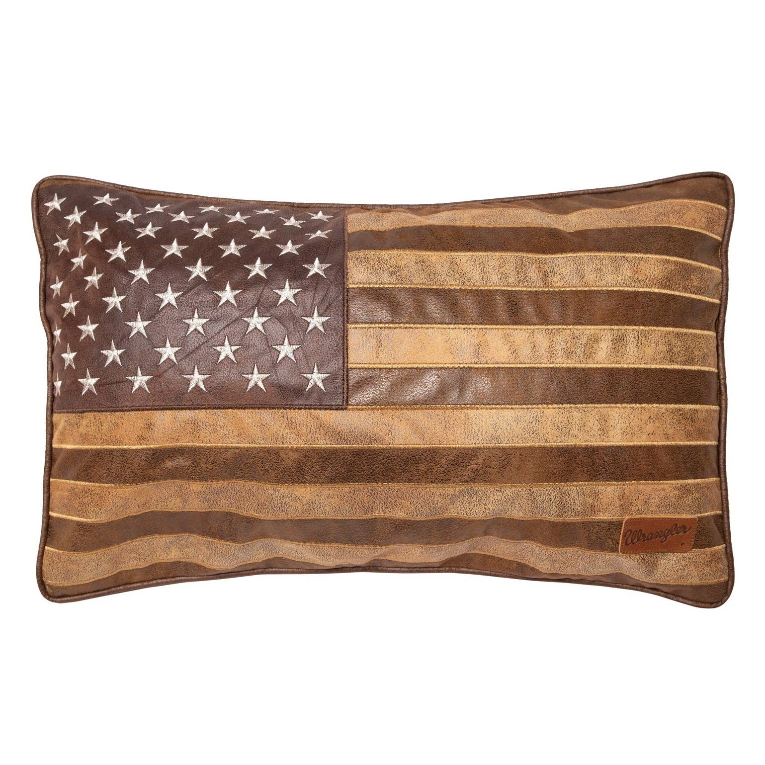 Coussin rectangle similicuir drapeau américain