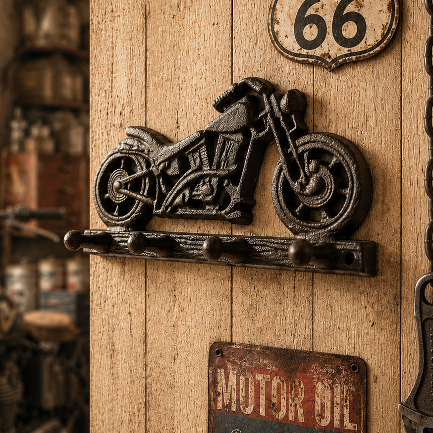 Crochets muraux en fonte "Moto"
