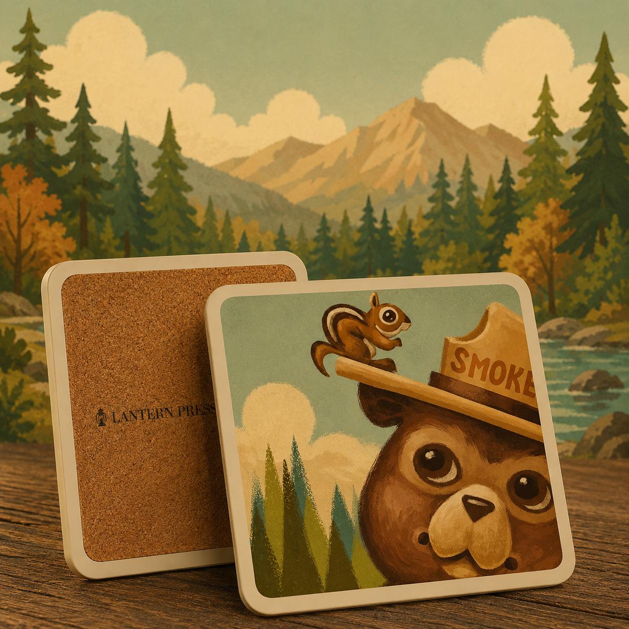 Sous-verre en céramique - Collection "Smokey Bear" (Modèle au choix)