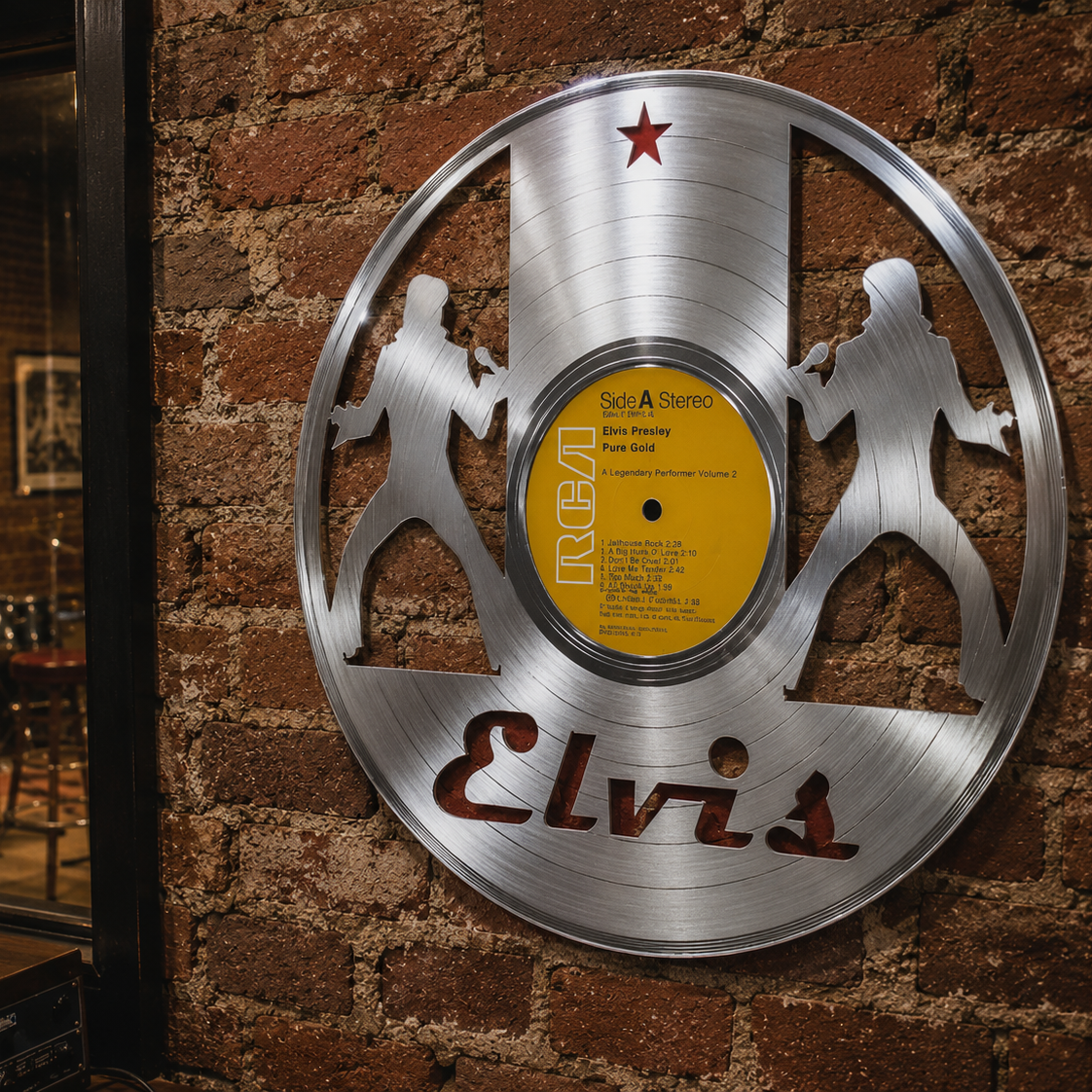 Vinyle de collection découpé Elvis Presley