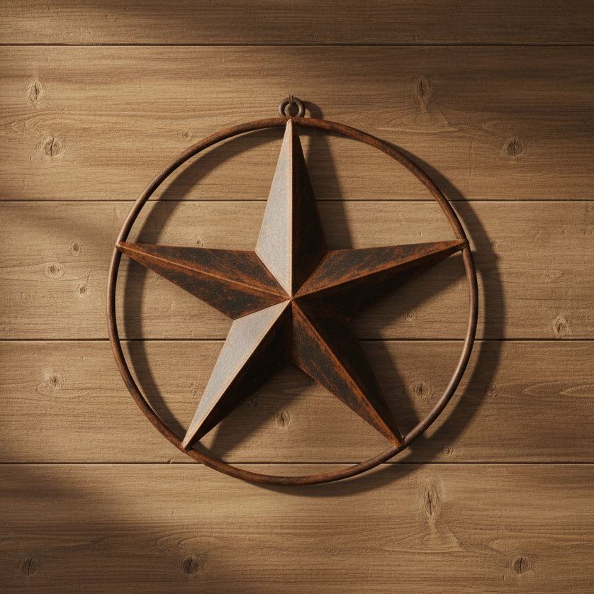 Décoration ronde métal 22 cm "Etoile"