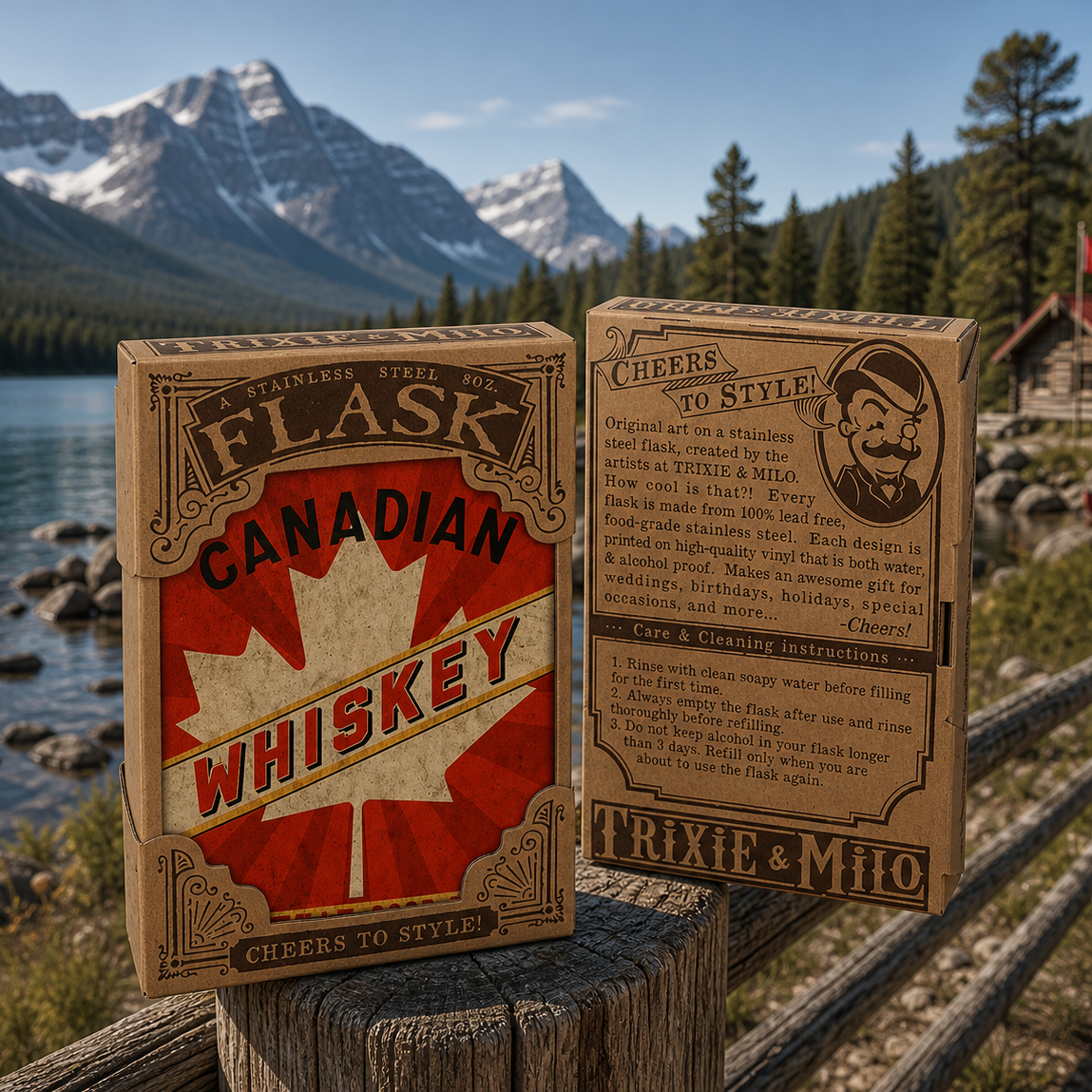 Flasque acier inox "Canadian Whiskey"