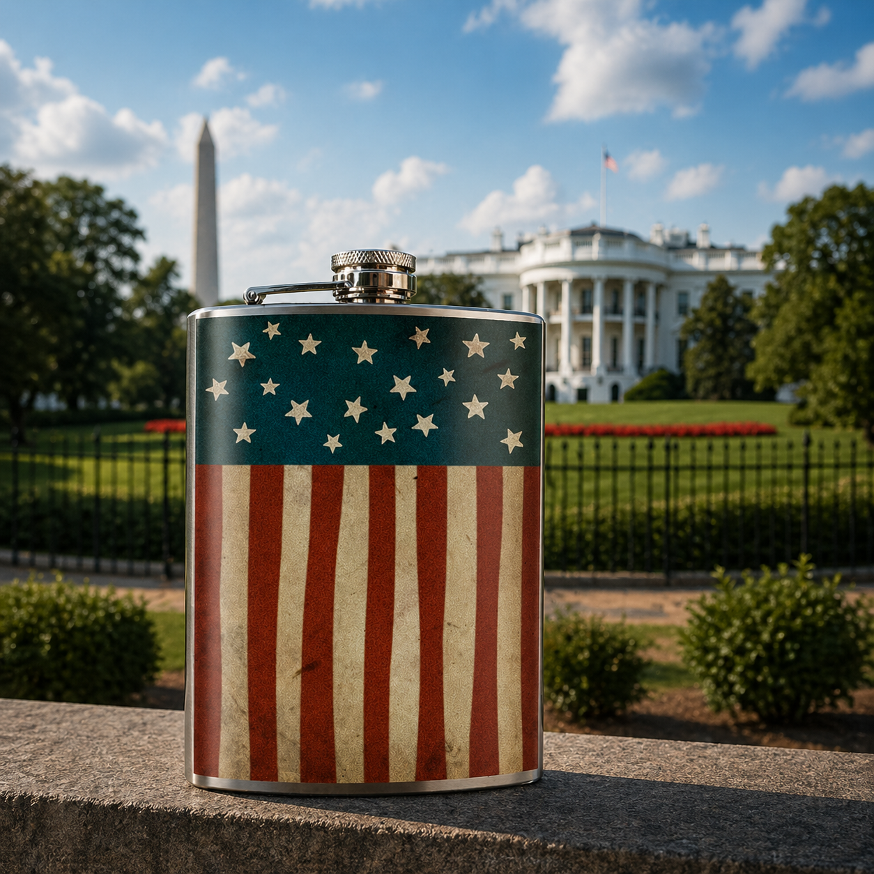 Flasque acier inox "Old Glory"