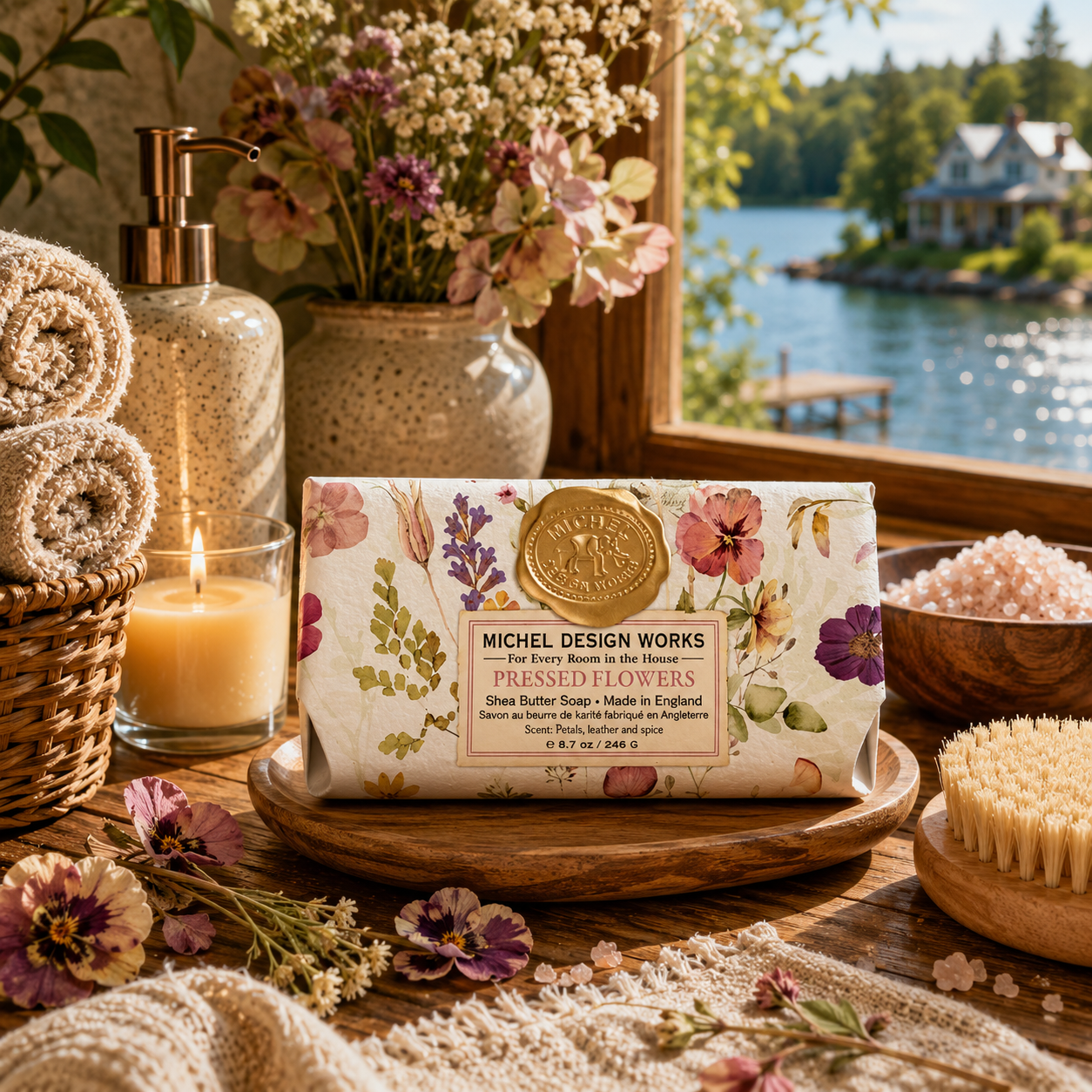 Savon en barre fleurs préssées
