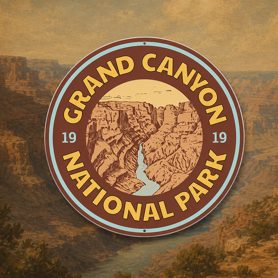 plaque métallique grand canyon