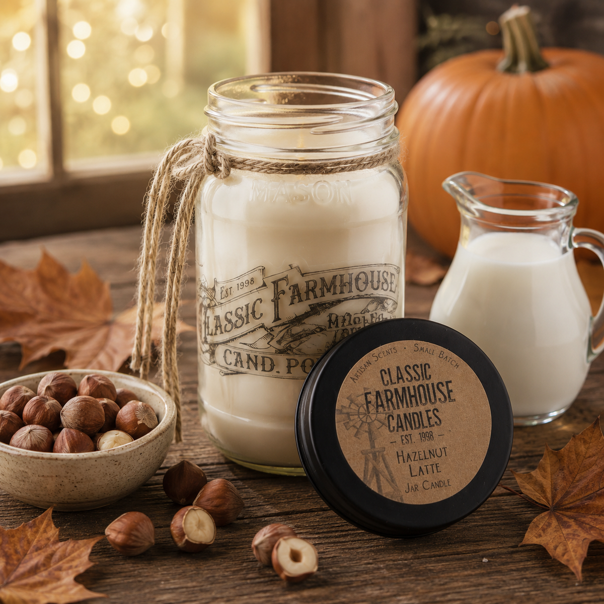 Bougie en pot "Mason" Hazelnut latte