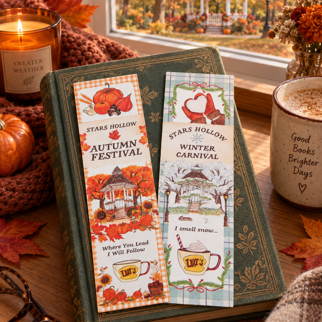 Lot de deux marque pages Stars Hollow de Caro from woodland
