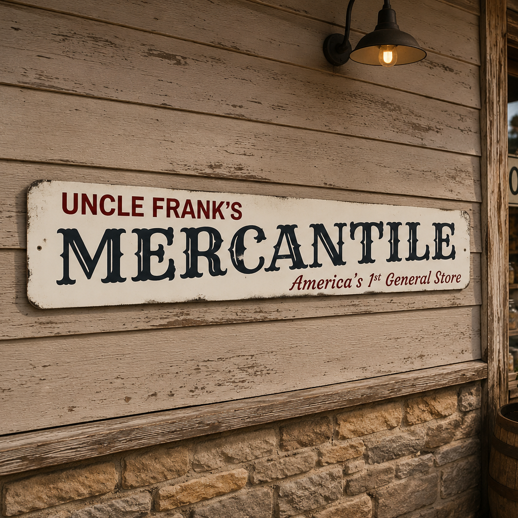 plaque métallique Mercantile