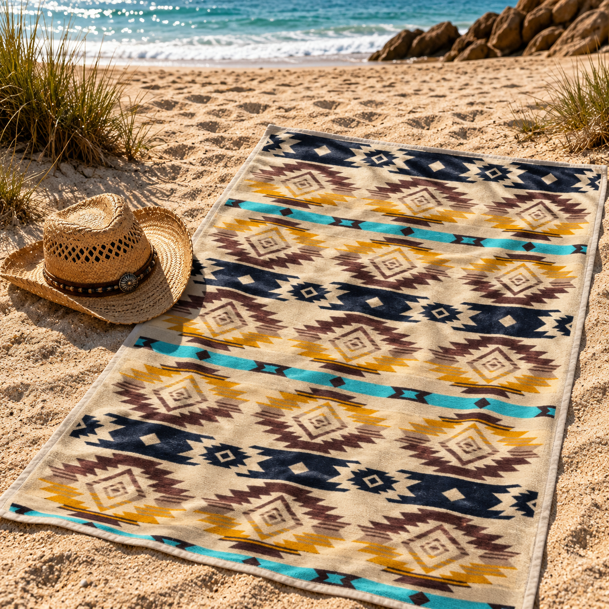 Serviette de douche/plage Dakota beige